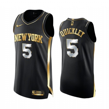 Maglia NBA New York Knicks Immanuel Quickley 5 2020-21 Nero Golden Edition Swingman - Uomo